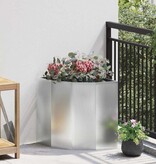 VidaXL Hoek Plantbak Zilver 45 x 45 x 50 cm Gegalvaniseerd staal