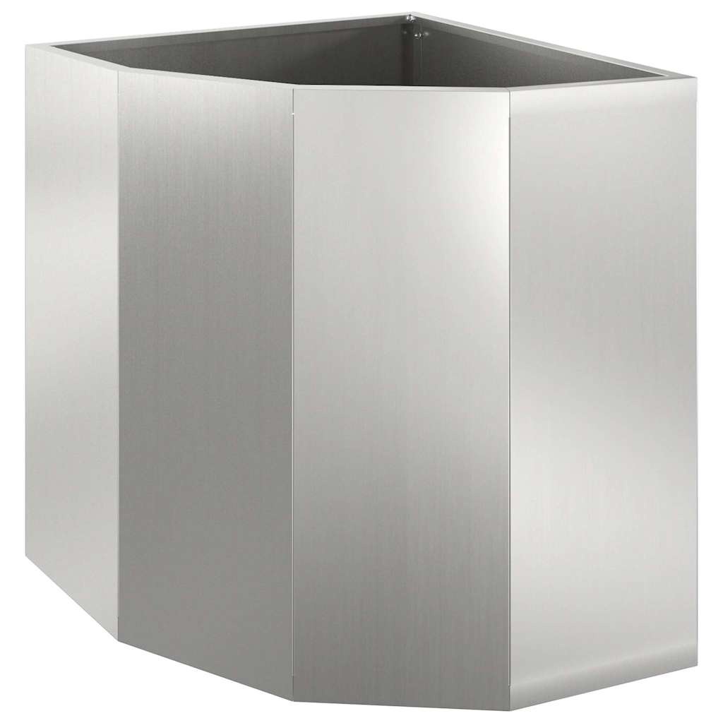 VidaXL Hoek Plantbak Zilver 45 x 45 x 50 cm Gegalvaniseerd staal