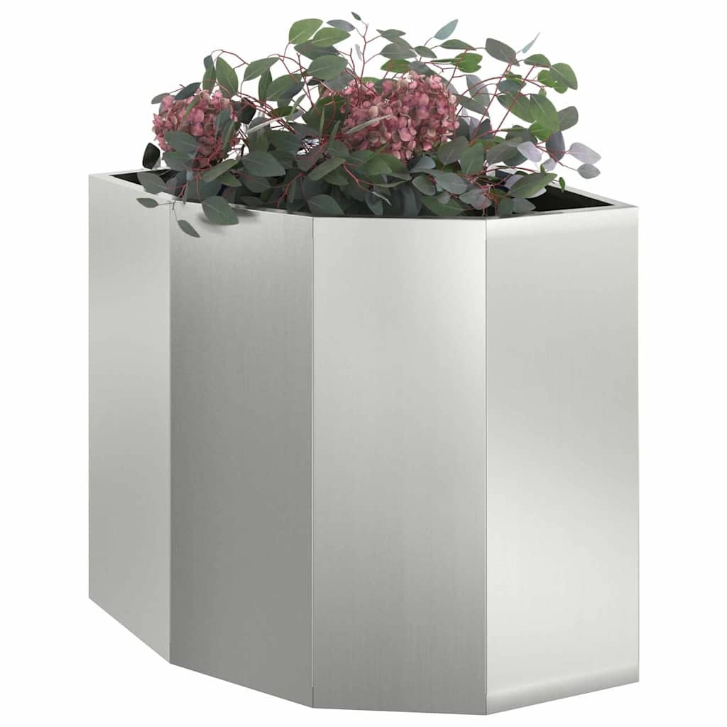 VidaXL Hoek Plantbak Zilver 45 x 45 x 50 cm Gegalvaniseerd staal