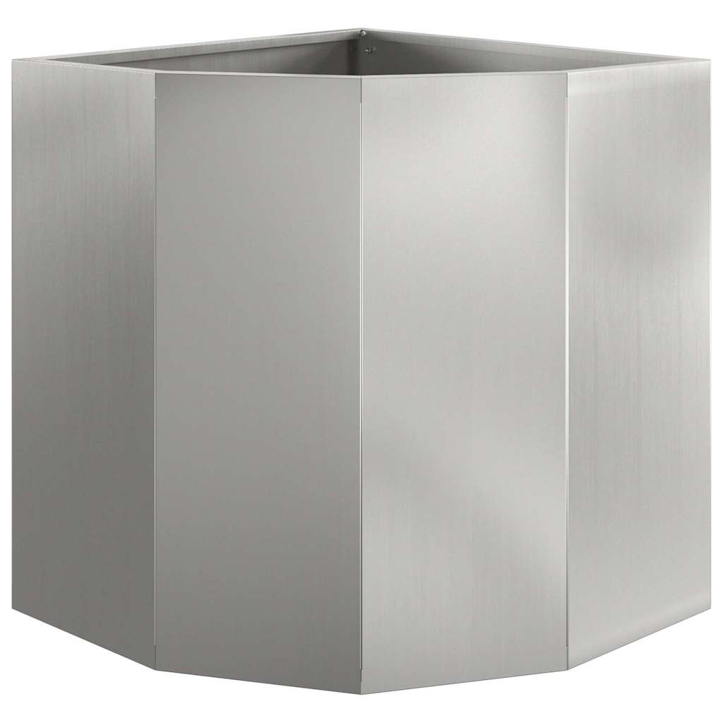 VidaXL Hoek Plantbak Zilver 45 x 45 x 50 cm Gegalvaniseerd staal