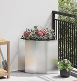 VidaXL Hoek Plantbak Zilver 45 x 45 x 50 cm Roestvrij staal