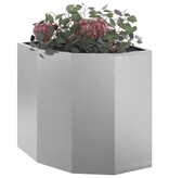 VidaXL Hoek Plantbak Zilver 45 x 45 x 50 cm Roestvrij staal