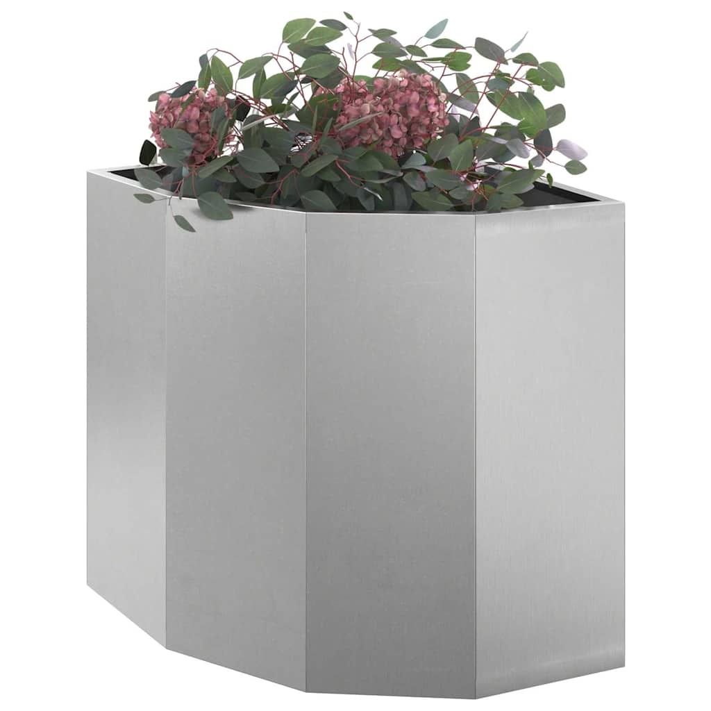 VidaXL Hoek Plantbak Zilver 45 x 45 x 50 cm Roestvrij staal