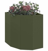VidaXL Hoek Plantbak Olijfgroen 45 x 45 x 50 cm Staal