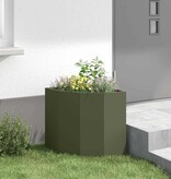 VidaXL Hoek Plantbak Olijfgroen 45 x 45 x 50 cm Staal