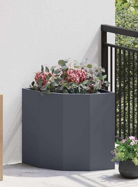 VidaXL Hoek Plantbak Antraciet 45 x 45 x 50 cm Staal
