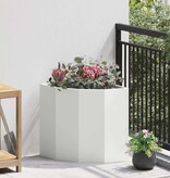 VidaXL Hoek Plantbak Wit 45 x 45 x 50 cm Staal