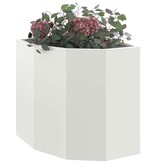 VidaXL Hoek Plantbak Wit 45 x 45 x 50 cm Staal