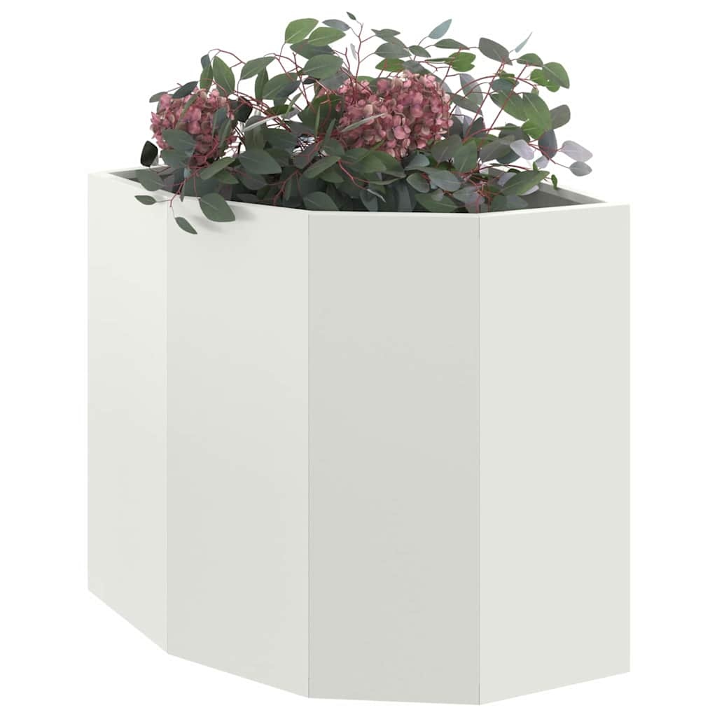 VidaXL Hoek Plantbak Wit 45 x 45 x 50 cm Staal