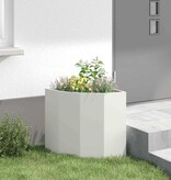 VidaXL Hoek Plantbak Wit 45 x 45 x 50 cm Staal