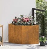 VidaXL Hoek Plantbak Roestig 60 x 60 x 50 cm Cortenstaal