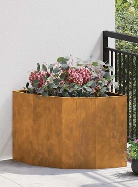 VidaXL Hoek Plantbak Roestig 60 x 60 x 50 cm Cortenstaal