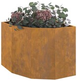 VidaXL Hoek Plantbak Roestig 60 x 60 x 50 cm Cortenstaal