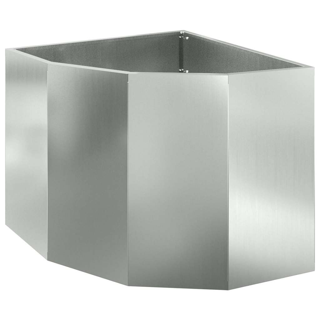 VidaXL Hoek Plantbak Zilver 60 x 60 x 50 cm Gegalvaniseerd staal