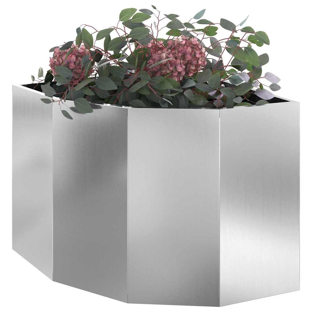 VidaXL Hoek Plantbak Zilver 60 x 60 x 50 cm Gegalvaniseerd staal