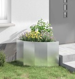 VidaXL Hoek Plantbak Zilver 60 x 60 x 50 cm Gegalvaniseerd staal