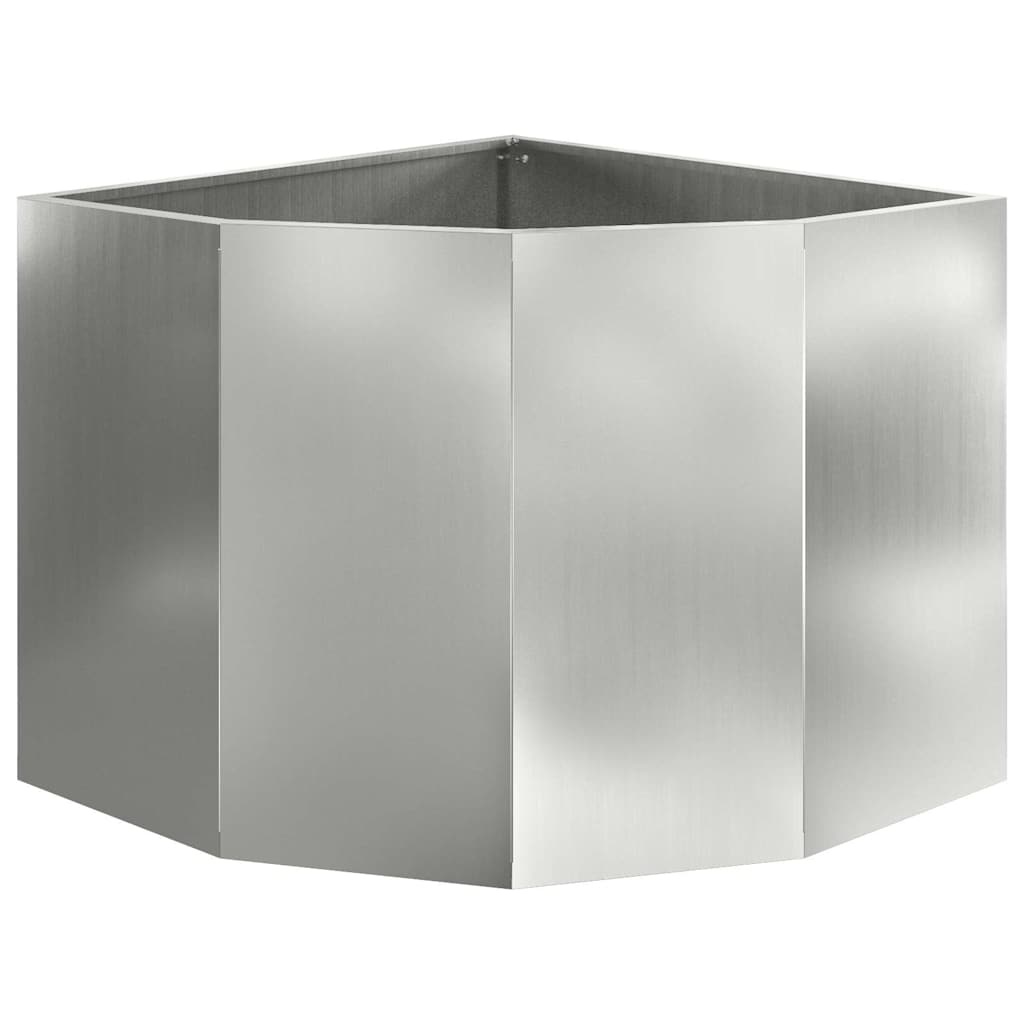 VidaXL Hoek Plantbak Zilver 60 x 60 x 50 cm Gegalvaniseerd staal