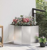 VidaXL Hoek Plantbak Zilver 60 x 60 x 50 cm Roestvrij staal