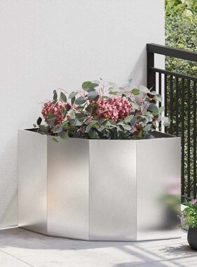 VidaXL Hoek Plantbak Zilver 60 x 60 x 50 cm Roestvrij staal