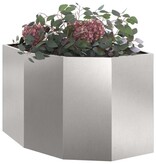 VidaXL Hoek Plantbak Zilver 60 x 60 x 50 cm Roestvrij staal