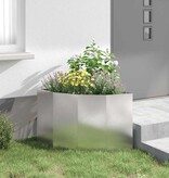 VidaXL Hoek Plantbak Zilver 60 x 60 x 50 cm Roestvrij staal