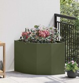 VidaXL Hoek Plantbak Olijfgroen 60 x 60 x 50 cm Staal