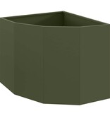 VidaXL Hoek Plantbak Olijfgroen 60 x 60 x 50 cm Staal