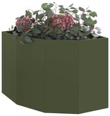 VidaXL Hoek Plantbak Olijfgroen 60 x 60 x 50 cm Staal