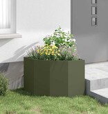VidaXL Hoek Plantbak Olijfgroen 60 x 60 x 50 cm Staal