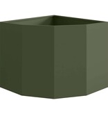 VidaXL Hoek Plantbak Olijfgroen 60 x 60 x 50 cm Staal