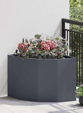 VidaXL Hoek Plantbak Antraciet 60 x 60 x 50 cm Staal