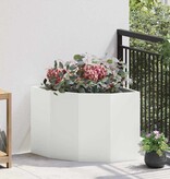 VidaXL Hoek Plantbak Wit 60 x 60 x 50 cm Staal