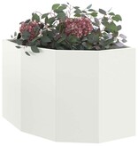VidaXL Hoek Plantbak Wit 60 x 60 x 50 cm Staal