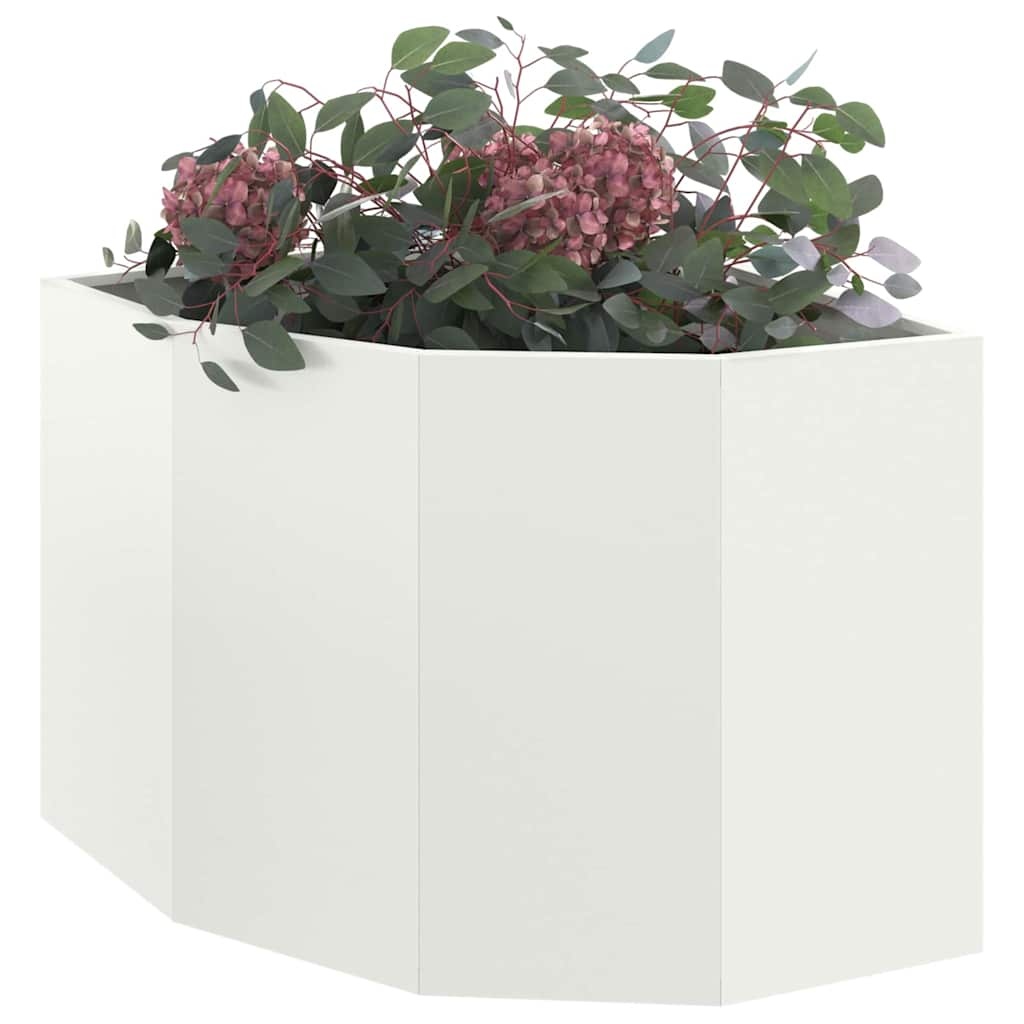 VidaXL Hoek Plantbak Wit 60 x 60 x 50 cm Staal