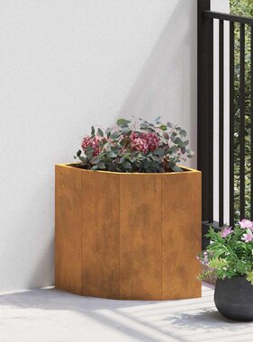 VidaXL Hoek Plantbak Roestig 30 x 30 x 35 cm Cortenstaal