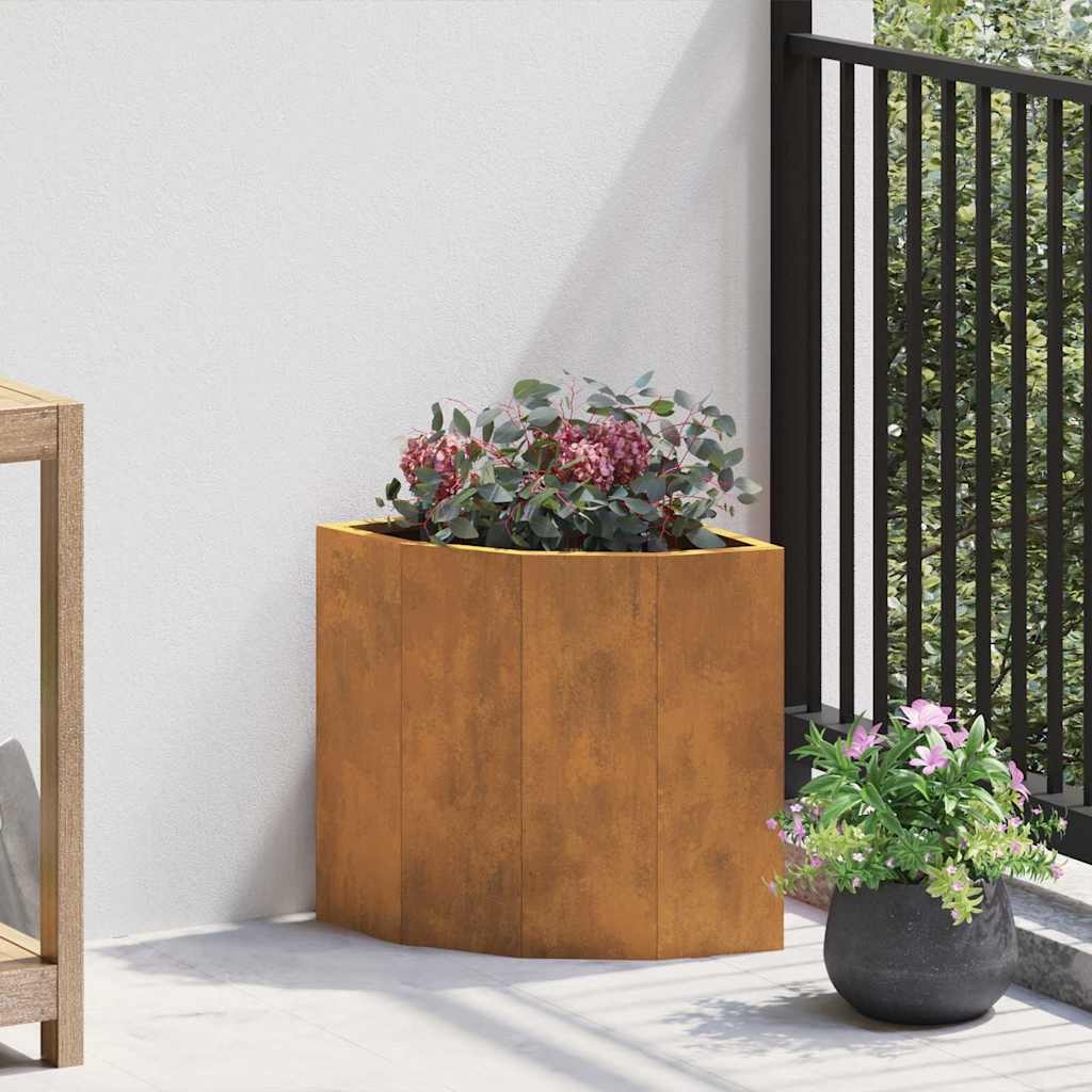 VidaXL Hoek Plantbak Roestig 30 x 30 x 35 cm Cortenstaal