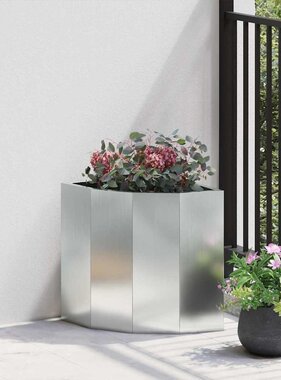 VidaXL Hoek Plantbak Zilver 30 x 30 x 35 cm Gegalvaniseerd staal