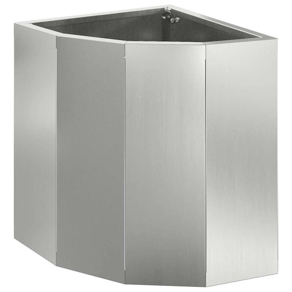 VidaXL Hoek Plantbak Zilver 30 x 30 x 35 cm Gegalvaniseerd staal