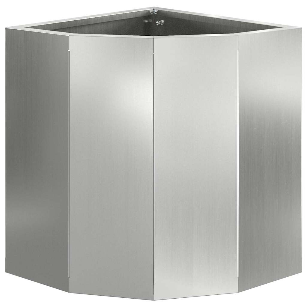 VidaXL Hoek Plantbak Zilver 30 x 30 x 35 cm Gegalvaniseerd staal