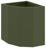 VidaXL Hoek Plantbak Olijfgroen 30 x 30 x 35 cm Staal