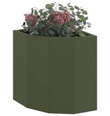 VidaXL Hoek Plantbak Olijfgroen 30 x 30 x 35 cm Staal