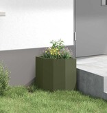 VidaXL Hoek Plantbak Olijfgroen 30 x 30 x 35 cm Staal