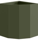 VidaXL Hoek Plantbak Olijfgroen 30 x 30 x 35 cm Staal