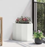VidaXL Hoek Plantbak Wit 30 x 30 x 35 cm Staal