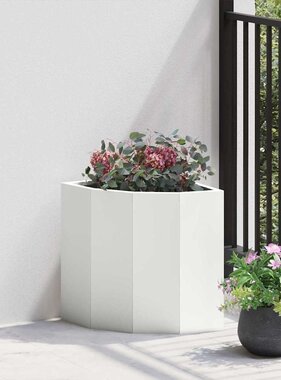VidaXL Hoek Plantbak Wit 30 x 30 x 35 cm Staal