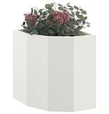 VidaXL Hoek Plantbak Wit 30 x 30 x 35 cm Staal
