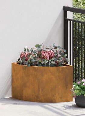VidaXL Hoek Plantbak Roestig 45 x 45 x 35 cm Cortenstaal