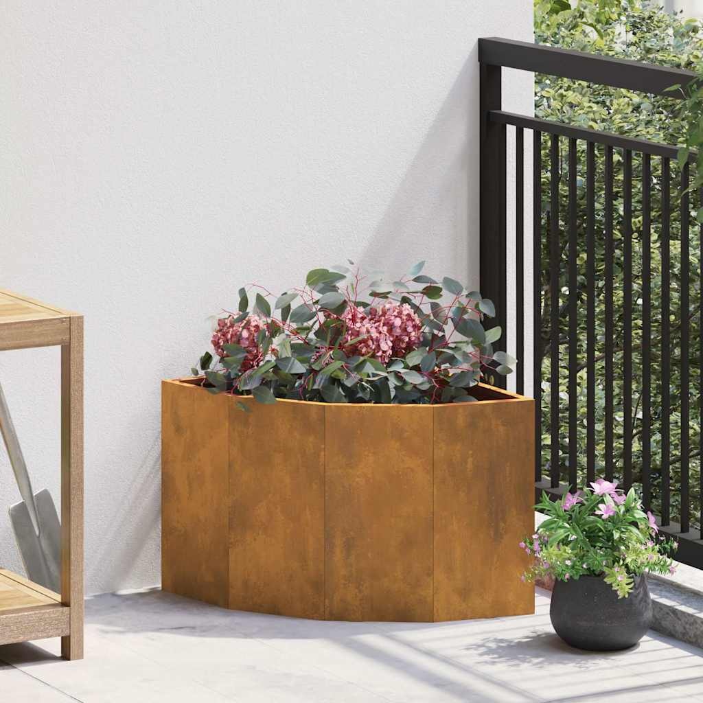VidaXL Hoek Plantbak Roestig 45 x 45 x 35 cm Cortenstaal