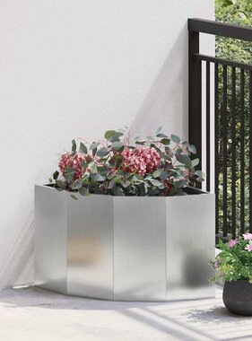VidaXL Hoek Plantbak Zilver 45 x 45 x 35 cm Gegalvaniseerd staal