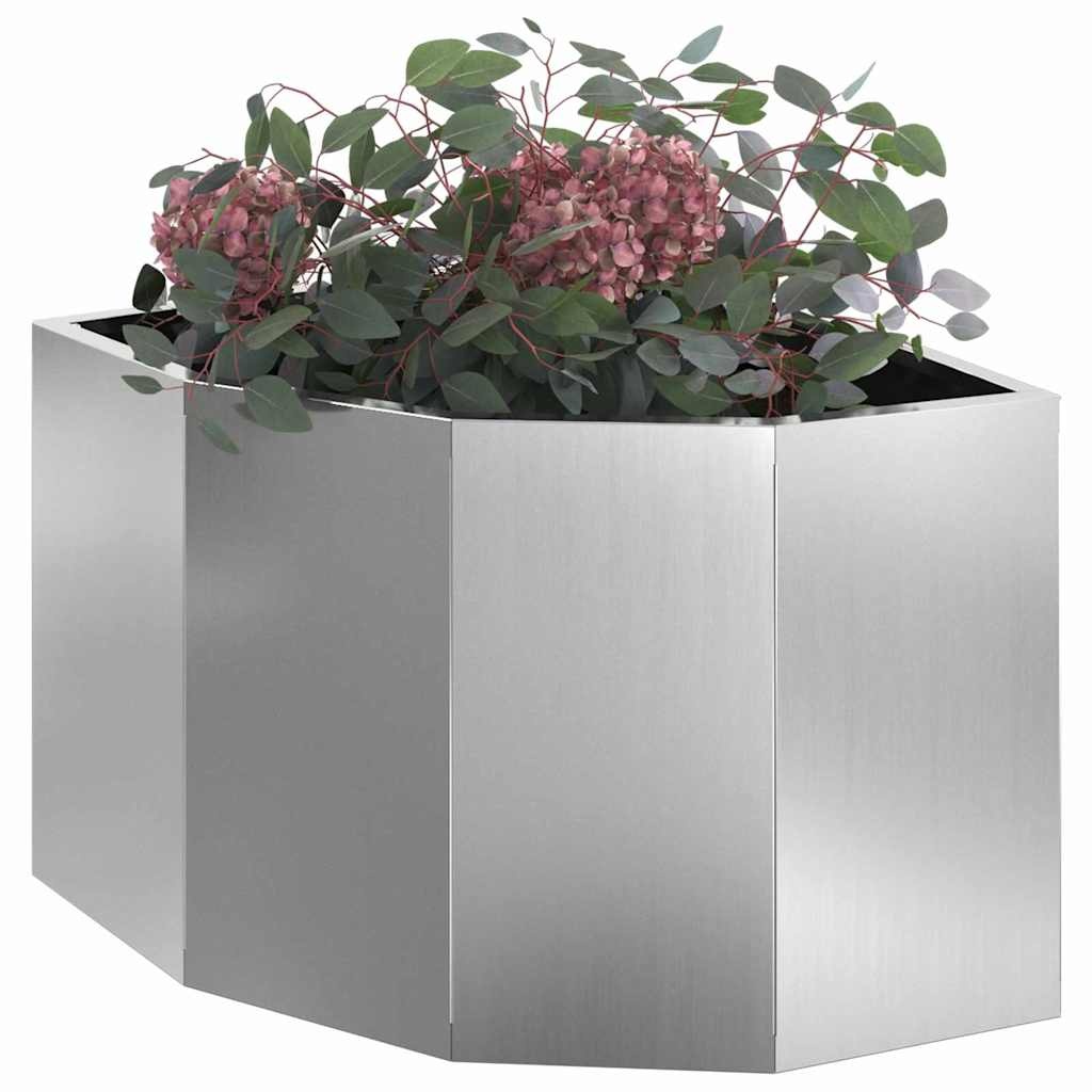 VidaXL Hoek Plantbak Zilver 45 x 45 x 35 cm Gegalvaniseerd staal